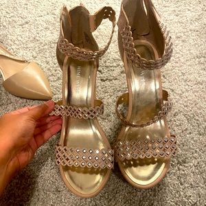 Nine West sparkly wedge sandals
